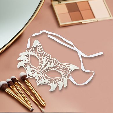 Elegant Lace Half Face Party Mask for Mardi Gras and Special Events 1 Pc White
