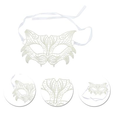 Elegant Lace Half Face Party Mask for Mardi Gras and Special Events 1 Pc White