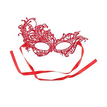 Elegant Lace Half Face Party Mask for Mardi Gras and Special Events 1 pc Special Design Red