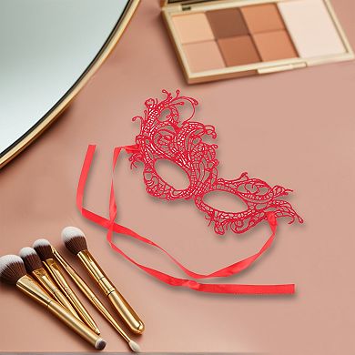 Elegant Lace Half Face Party Mask for Mardi Gras and Special Events 1 Pc Special Design Red