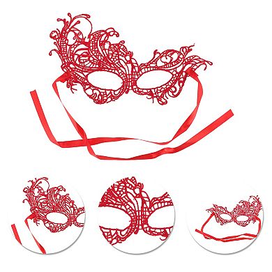 Elegant Lace Half Face Party Mask for Mardi Gras and Special Events 1 Pc Special Design Red