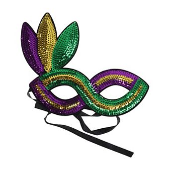 Colorful Sequins Party Mask Purple Green Yellow 1 pc