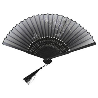 Ancient Style Folding Fan for Weddings and Parties 1 pc Shadows Gray