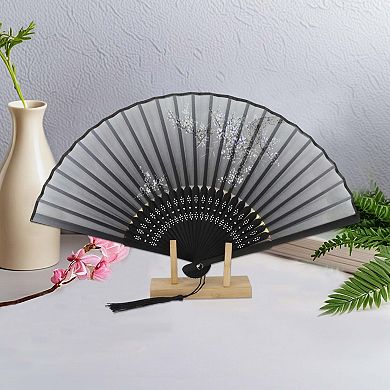 Ancient Style Folding Fan for Weddings and Parties 1Pc Shadows Gray
