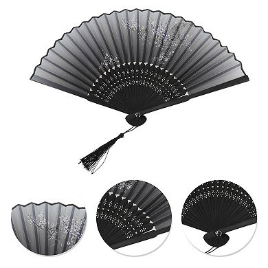 Ancient Style Folding Fan for Weddings and Parties 1Pc Shadows Gray