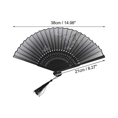 Ancient Style Folding Fan for Weddings and Parties 1Pc Shadows Gray