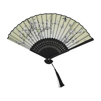 Ancient Style Folding Fan for Weddings and Parties 1 pc Light Green