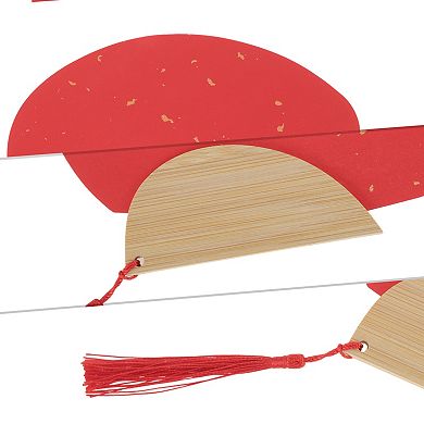 Portable Double-Sided Short Handle Round Plover Folding Fan Red 1 Pc