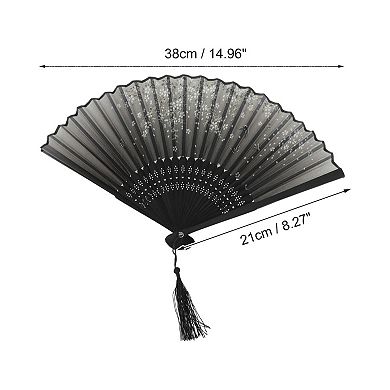 Ancient Style Folding Fan for Weddings and Parties 1Pc Ancient Gray