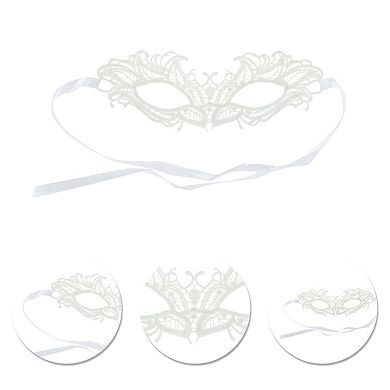 Elegant Lace Half Face Party Mask for Mardi Gras and Special Events 1 Pc Flame Design White