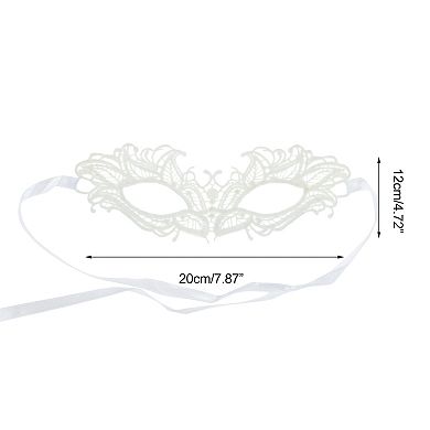 Elegant Lace Half Face Party Mask for Mardi Gras and Special Events 1 Pc Flame Design White