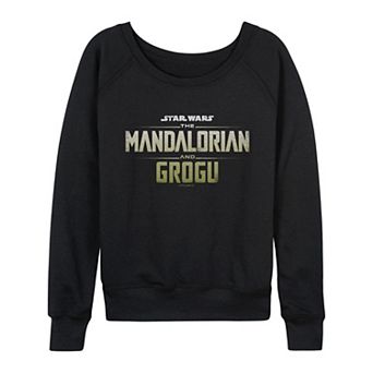 Women's Star Wars The Mandalorian & Grogu Logo French Terry Long Sleeve Tee