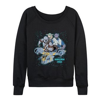 Women's Star Wars The Mandalorian & Grogu Galaxy Collage French Terry Long Sleeve Tee