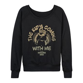 Women's Star Wars The Mandalorian & Grogu The Kid's Coming With Me French Terry Long Sleeve Tee