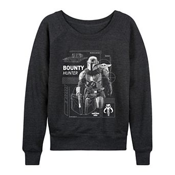 Women's Star Wars The Mandalorian & Grogu Bounty Hunter French Terry Long Sleeve Tee