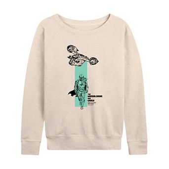 Women's Star Wars The Mandalorian & Grogu Graphic French Terry Long Sleeve Tee