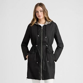 Women's Ellen Tracy Adjsutabel Waist Reversible Coat