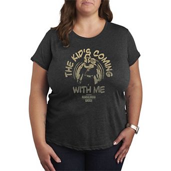 Plus Size Star Wars The Mandalorian & Grogu The Kid's Coming With Me Graphic Tee