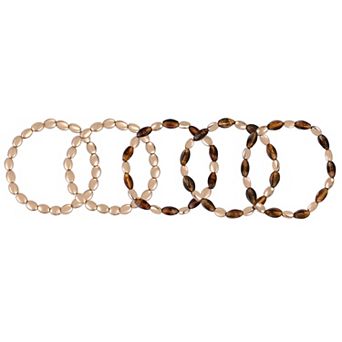 Emberly Gold Tone 5 pc Bead Stretch Bracelets