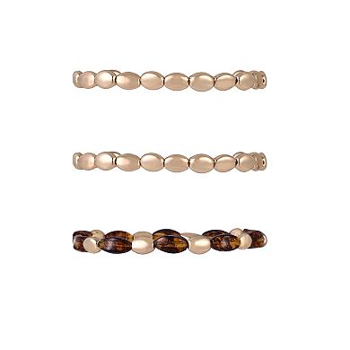 Emberly Gold Tone 5-Piece Bead Stretch Bracelets