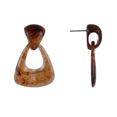 Emberly Gold Tone Acrylic Door Knocker Earrings