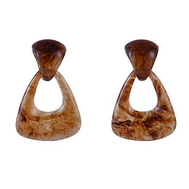 Emberly Gold Tone Acrylic Door Knocker Earrings