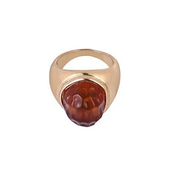 Emberly Gold-Tone Simulated Gemstone Cocktail Ring