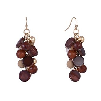Emberly Gold Tone Bead Linear Earrings