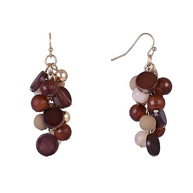 Emberly Gold Tone Bead Linear Earrings