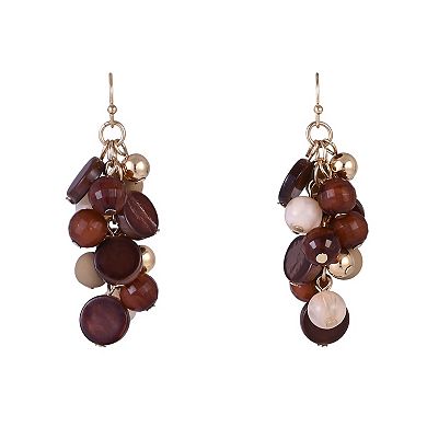 Emberly Gold Tone Bead Linear Earrings
