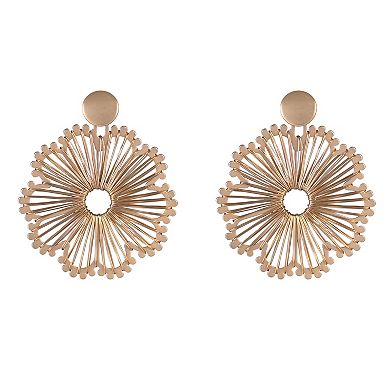 Emberly Gold Tone Filigre Flower Earrings