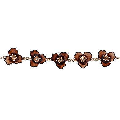 Emberly Gold Tone Flower Collar Necklace