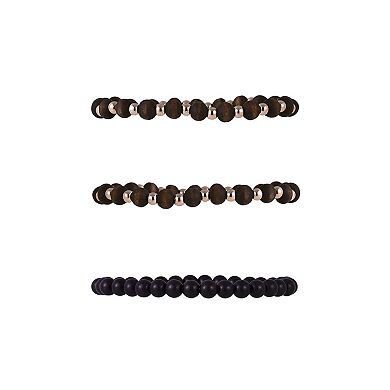 Emberly Gold Tone 6-Piece Wood Bead Stretch Bracelet Set