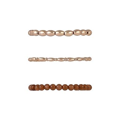 Emberly Gold Tone 6-Piece Wood Bead Stretch Bracelet Set