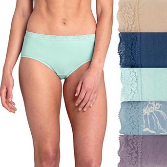 Women's Fruit of the Loom® 6-Pack Signature 360 Stretch Cotton Stretch Brief with Lace Panty Set 6DCSLBRK