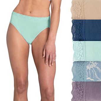 Women's Fruit of the Loom® 6-Pack Signature 360 Stretch Cotton High-Cut with Lace Panty Set 6DCSLHIK