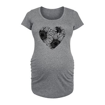 Maternity Sunflower Heart Graphic Tee