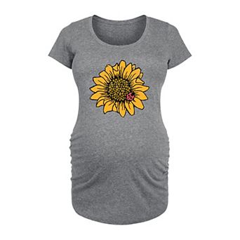 Maternity Ladybug On Sunflower Graphic Tee