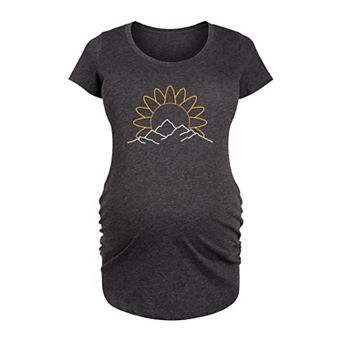 Maternity Sunflower Mountain Graphic Tee
