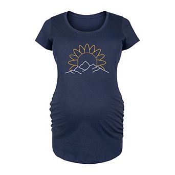 Maternity Sunflower Mountain Graphic Tee