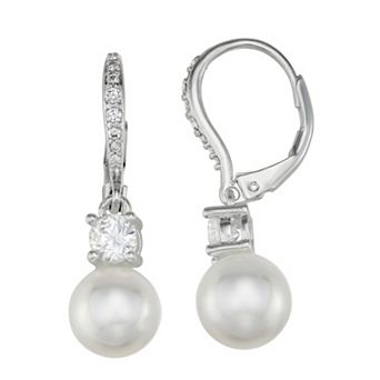 You're Invited Silver Tone Cubic Zirconia Drop Earrings