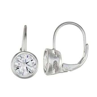 You're Invited Silver Tone Cubic Zirconia Drop Earrings