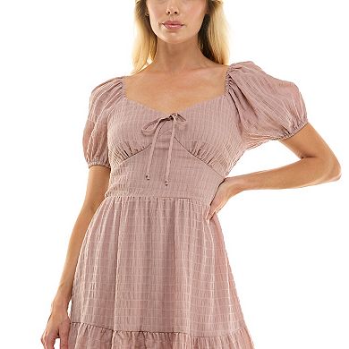 Juniors' Lily Rose Puff Sleeve Mini Dress
