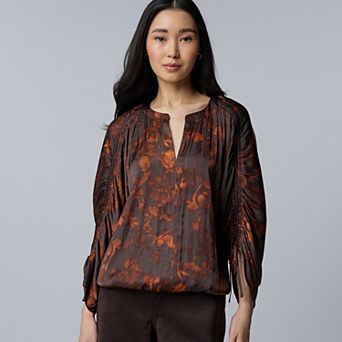 Women's Simply Vera Vera Wang Shirred Sleeve Blouse