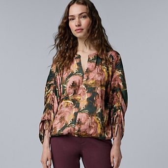 Women's Simply Vera Vera Wang Shirred Sleeve Blouse