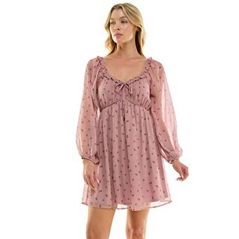 Juniors' Lily Rose Long Sleeve Skater Dress