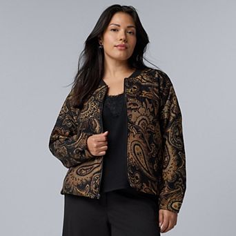 Plus Size Simply Vera Vera Wang Soft Bomber Jacket