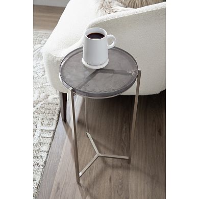 Aguilar Glass and Metal Side Table