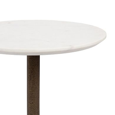 Henshall Marble and Metal Round Side Table
