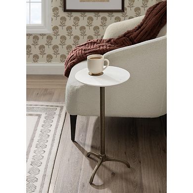 Henshall Marble and Metal Round Side Table
